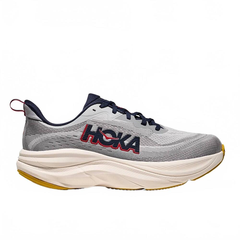NEW HOKA men's skyflow running shoes in stellar grey/stardust